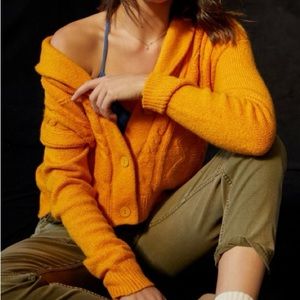 Pilcro Cropped Shawl Collar Cardigan